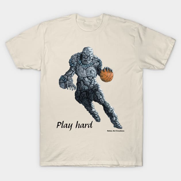 Stone Golem Basketball Player T-Shirt by Helms Art Creations